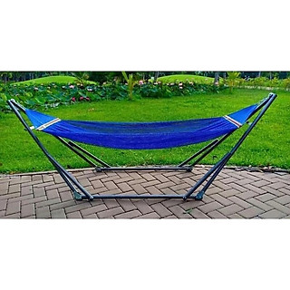 Võng đa năng di dộng    Kích thước : dài 2,8m - rộng 0,83m - cao 0,79m Khả năng chịu lực 150 Kg  Khung võng được làm từ chất liệu thép bao phủ bởi lớp sơn tĩnh điện chống gỉ.  Khung võng sử dụng vận hàng êm ái, đu đưa được lâu  chịu tải 150kg.