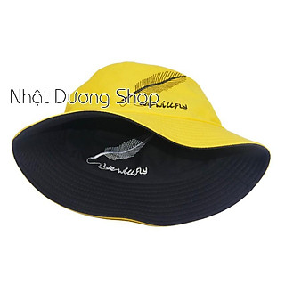 Nón bucket chiếc lá 2 mặt mũ tai bèo vành nhỏ thêu chiếc lá phù hợp cho nam và nữ