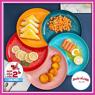 Set 5 đĩa nhựa hình bán nguyệt xếp hình hoa, đựng hoa quả bánh kẹo 01485