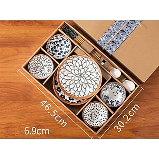 Bộ Chén Bát Đĩa Sứ Nhật Bản Họa Tiết Trang Nhã