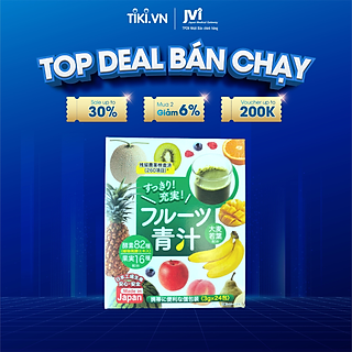 Bột Nước Ép Trái Cây Rau Củ Quả Tổng Hợp Có Chứa Lá Lúa Mạch Non Nội Địa Nhật Bản Hộp 24 gói