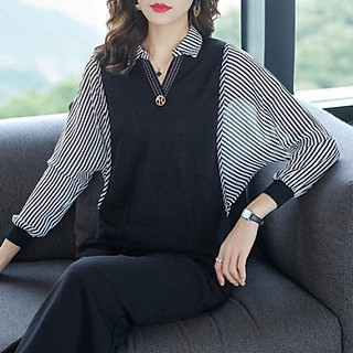 ÁO SƠ MI CÔNG SỞ CÁNH DƠI HỌA TIẾT SỌC _TB 572.3