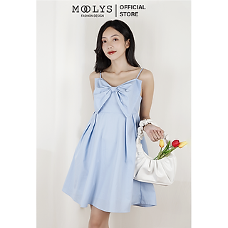Đầm hai dây đính nơ dễ thương Moolys MD007