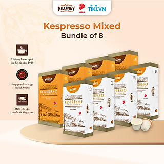 Combo 4 Hộp Cà Phê Rang Xay Viên Nén + 4 Hộp Trà Đen Viên Nén Cao Cấp Killiney Kespresso Mixed 8 - Tương Thích Máy Pha Cà Phê Nespresso - (8 Hộp X 10 Viên)