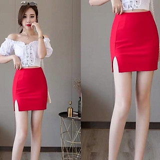 Chân váy bút chì sẻ trước dáng ngắn 40cm