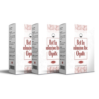 Combo 3 Hộp Bột Lá Nhuộm Tóc Ogatic Màu Nâu Đỏ 