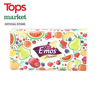Khăn Giấy Lụa E'mos Cao Cấp Hoa Quả 2 Lớp Gói 230 Tờ