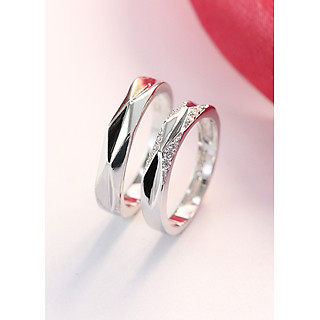 Nhẫn đôi bạc nhẫn cặp bạc đẹp cách điệu ND0375