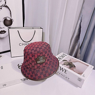 Nón thời trang, mũ BUCKET logo sói phối vải kaki vành cụp thời trang nữ