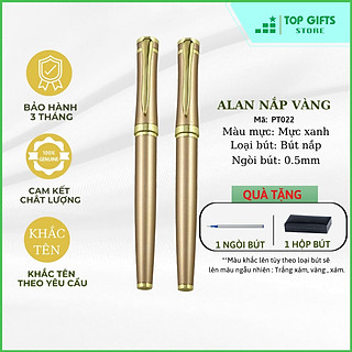 Bút ký khắc tên Alan Vàng PT022 - Ngòi 0.5mm mực xanh