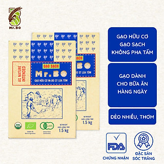 Combo 2 Hộp Gạo ST Lúa Tôm Hữu Cơ Cao Cấp MR.Bo Hộp 1,5kg