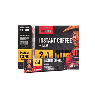 Cà phê hòa tan 2 trong 1 Mr Việt 255g (Cafe Mr Viet 2 in 1 Instant Coffee 255g)