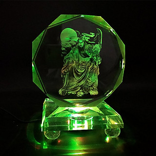 Đế đèn đổi nhiều màu pha lê đặt quả pha lê, tượng lung linh, sang trọng