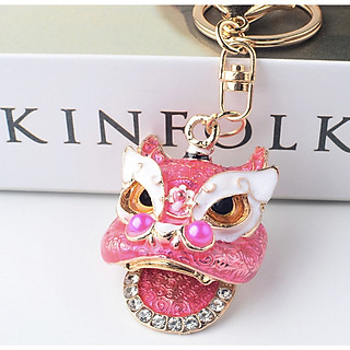 Móc khóa hongkong đầu con lân màu vàng