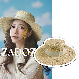 Mũ cói đi biển, nón cói dáng gaucho chất liệu Raffia cao cấp, dòng mũ rủ