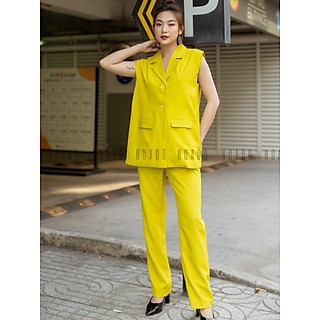 Set vàng chanh cổ vest NGADO