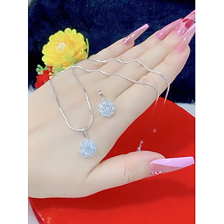 Dây chuyền nữ mặt xoàn mạ bạch kim EP21