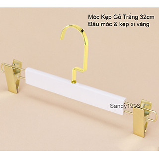 Móc Kẹp Gỗ Treo Quần Áo 32cm Cao Cấp ( Bộ 10 móc)