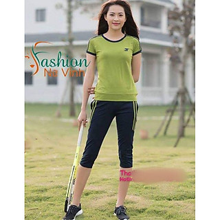 Sét đồ bộ thể thao mặc nhà dạo phố lửng nữ thun cotton mát mịn