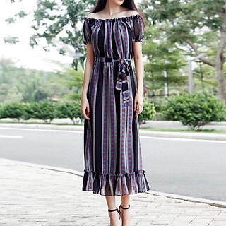 Đầm maxi bẹt vai - hàng thiết kế cao cấp
