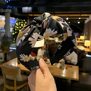 Bờm bản to họa tiết hoa cúc vintage