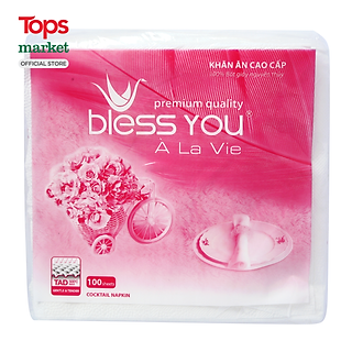 Khăn Giấy Ăn Bless You 23*23 Gói 100 Tờ