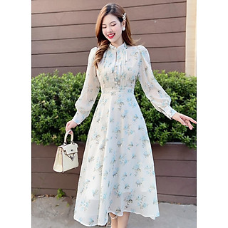 ĐẦM VOAN IN HOA CAO CẤP 2 LỚP D13037