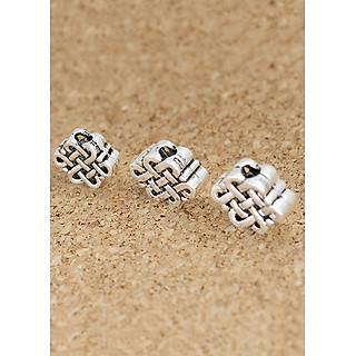 Combo 2 cái charm bạc hình nút thắt kết đồng tâm xỏ ngang - Ngọc Quý Gemstones
