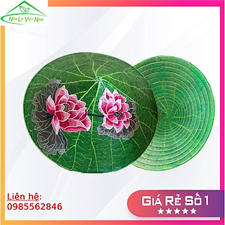 Nón lá sen thêu hoa - Nón lá sen Huế thêu thủ công