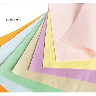 Combo 7 vải nỉ mềm Hàn Quốc cao cấp D30XR37cm 7 màu Pastel (Korean High-class Felt) (vải không dệt-vải dạ-soft felt) làm đồ handmade, craft, thủ công