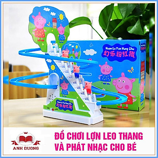 ĐỒ CHƠI LỢN PEPPA LEO CẦU THÁNG CÓ NHẠC- HEO LEO THANG