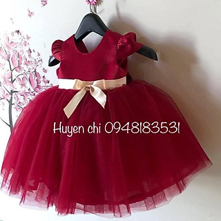 Đầm công chúa đai nơ vàng