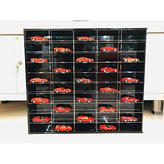 Kệ trưng bày xe mô hình 1:64, 1:32-Kệ mica nhiều ô