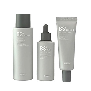 Combo B3+ Innoskin gồm sữa rửa mặt, toner, serum và kem dưỡng B3