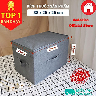 Hộp vải đựng đồ có nắp dododios đa năng giỏ đựng quần áo đồ lót mỹ phẩm thùng đựng đồ cá nhân có 3 tay xách cao cấp