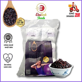Cơm gạo lứt tím ăn liền Etailink Foods - Túi 6 bánh cơm 135g - Hỗ trợ giảm cân