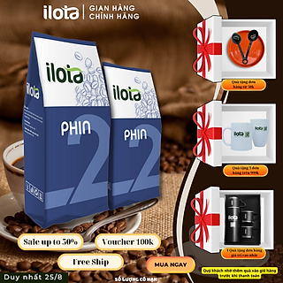 Cà phê ILOTA 2 PHIN Robusta Coffee gu mạnh đậm đắng dạng bột gói 500gr