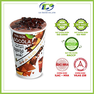 Ly Trà Sữa Wangcha vị Socola cao cấp - Bột Trà Sữa Socola thơm ngon có thạch 3Q Caramel thơm ngon đi kèm - Trà Sữa Vị Socola tiện lợi, dễ sử dụng (100gr/ly)
