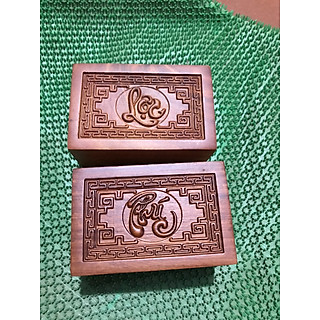 Hộp đựng thuốc lào, thuốc tây gỗ hương chữ Lộc