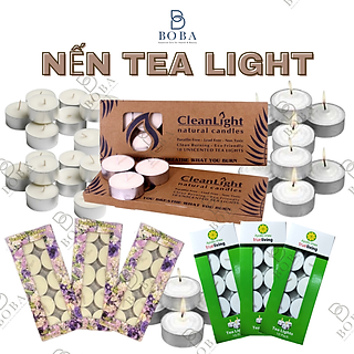 Nến TeaLight Màu Trắng  Hộp 10 Viên, Nến Đốt Đèn Xông Tinh Dầu, Nến Hộp 10 Viên