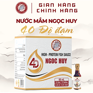 Thùng Nước Mắm Ngọc Huy 40 Độ Đạm - 72 Chai x 60ml