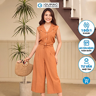 Set lẻ Áo lửng túi đắp thời trang GUMAC AD06004 - Quần culottes thắt nơ thời trang GUMAC QD06005