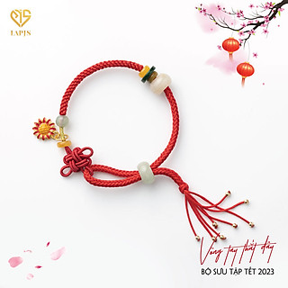 Vòng tay chỉ đỏ nút thắt đồng tâm phối ngọc HBL-3847 1 | Trang sức PJS