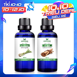 Combo Tinh Dầu Sả Chanh Lorganic + Quế Lorganic (50ml / Chai)