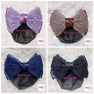 Kẹp lưới bới tóc búi tóc hoạ tiết cao cấp