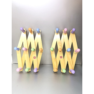 Combo 2 bộ móc áo treo bằng gỗ sồi mầu sắc trẻ trung