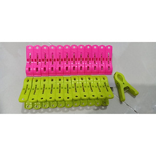 Bộ 24 kẹp quần áo nhựa cao cấp Giao màu ngẫu nhiên