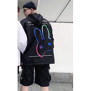 ÁO KHOÁC DÙ NAM NỮ IN THỎ