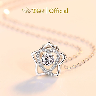 Dây Chuyền Bạc TQJ-D119, Dây Chuyền Bạc 925, Vòng Cổ Nữ, Vòng Cổ Bạc 925 Thời Trang, Mặt Dây Chuyền Ngôi Sao Trái Tim