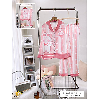 Đồ Bộ Pijama Nữ Chất Lụa Latin Cao Cấp Họa Tiết - Mã 02